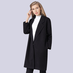 加厚毛呢外套女中长秋冬新款大码宽松风衣羊毛呢大衣外套风衣上衣
