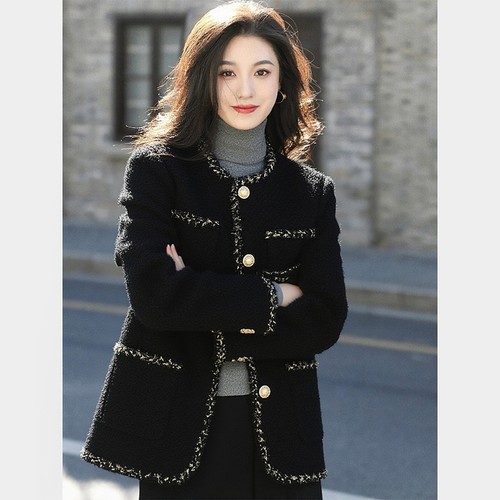 金丝小香风外套女粗花呢上衣