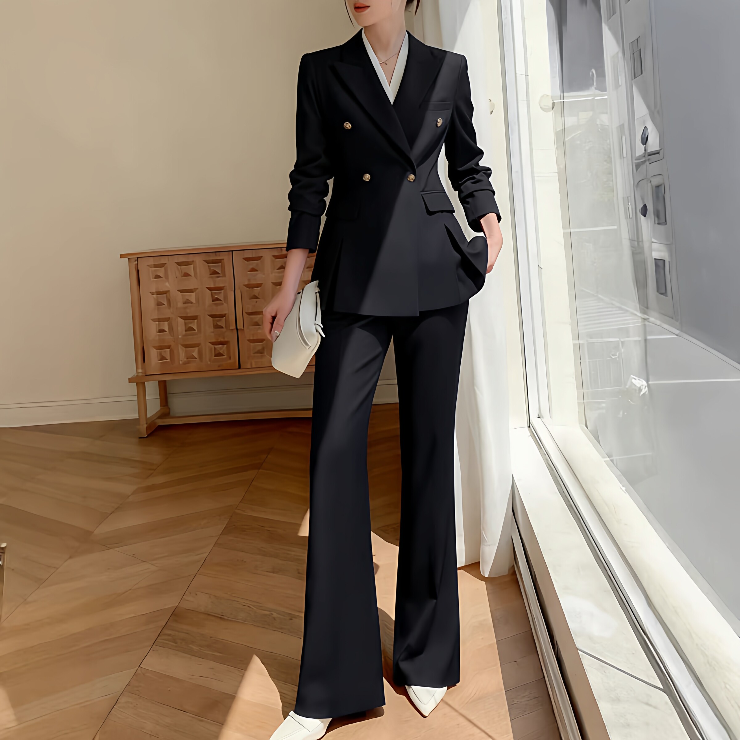 通勤西装外套大码女装胖MM西服上衣裤子半身裙面试职业套装两件套