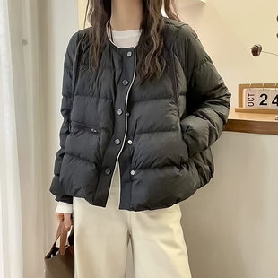 2025年秋冬新款保暖羽绒服女短款冬季白鸭绒羽绒外套高级感小个子