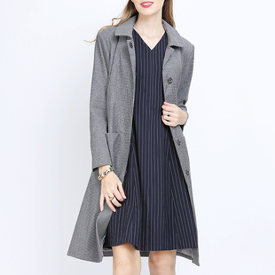 风衣女中长款2026年春秋季新款高端胖mm欧美风中长款外套大码品牌