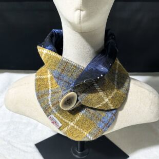 {12月新品}harristweed秋冬季女士一粒扣粗花呢羊毛围脖围巾