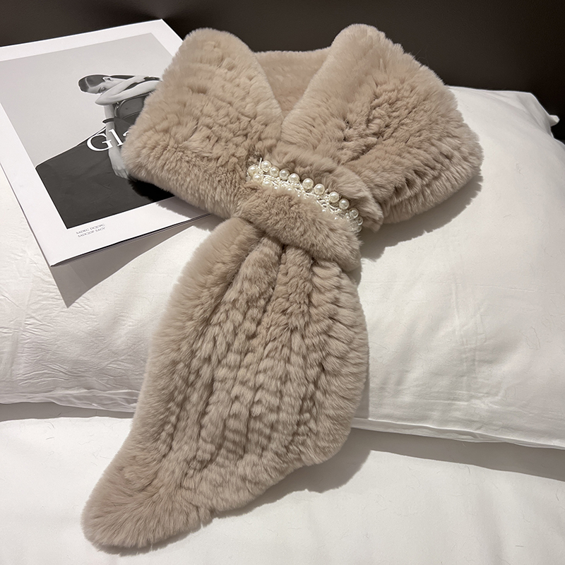 冬季双面韩版女獭兔皮草围巾真毛