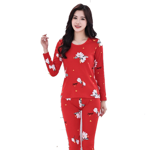 意大莱长袖女士纯棉秋衣套装
