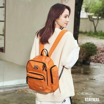 STAYREAL STAY WILD大容量防水双肩包男女休闲胡萝卜学生电脑背包