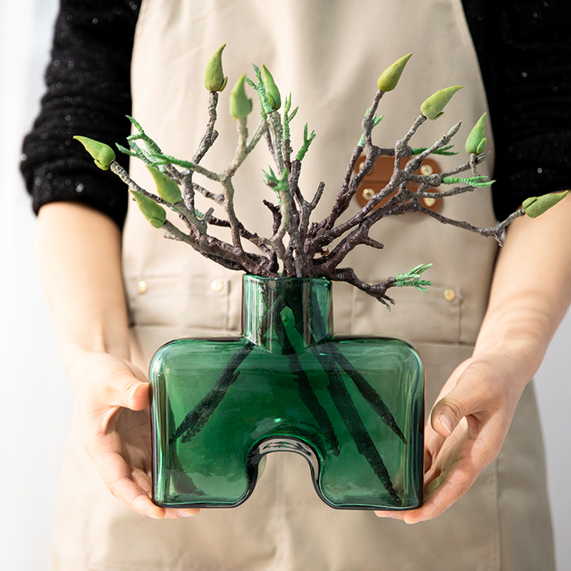 北欧风创意裤衩玻璃花瓶摆件艺术设计客厅插花花瓶家居装饰品养花