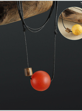 民族风小清新仿老蜜蜡红色