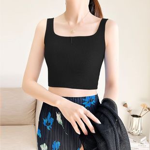 三宅背心上衣女外穿设计感弹力修身时尚气质性格百搭吊带上衣洋气