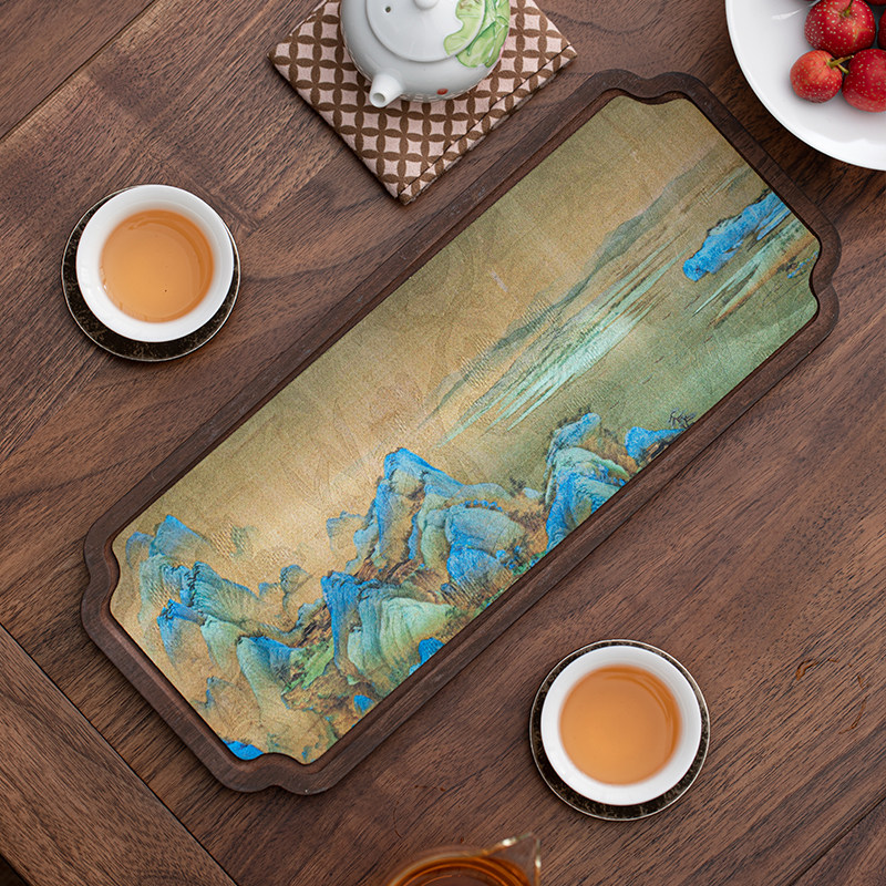 胡桃木色托盘茶盘干泡台高端竹制办公室家用新中式小型茶托盘茶海,餐饮具,茶盘,淘宝优惠券,粉丝福利购,淘宝优惠卷