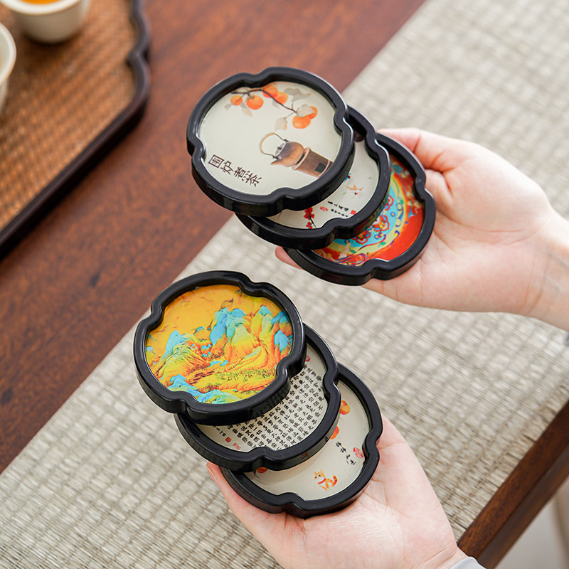 新款高端海棠玻璃茶杯垫隔热防烫茶托杯托日式创意功夫茶道零配件,餐饮具,杯垫,淘宝优惠券,粉丝福利购,淘宝优惠卷