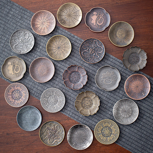 日式仿古铜小杯垫合金