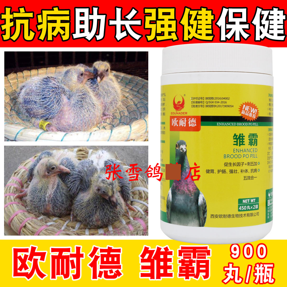 鸽子药大全欧耐德鸽药雏霸900丸信鸽赛鸽保健营养幼鸽丸育雏宝