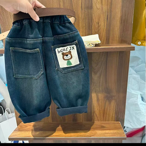 男女童冬装保暖加厚一体绒裤子