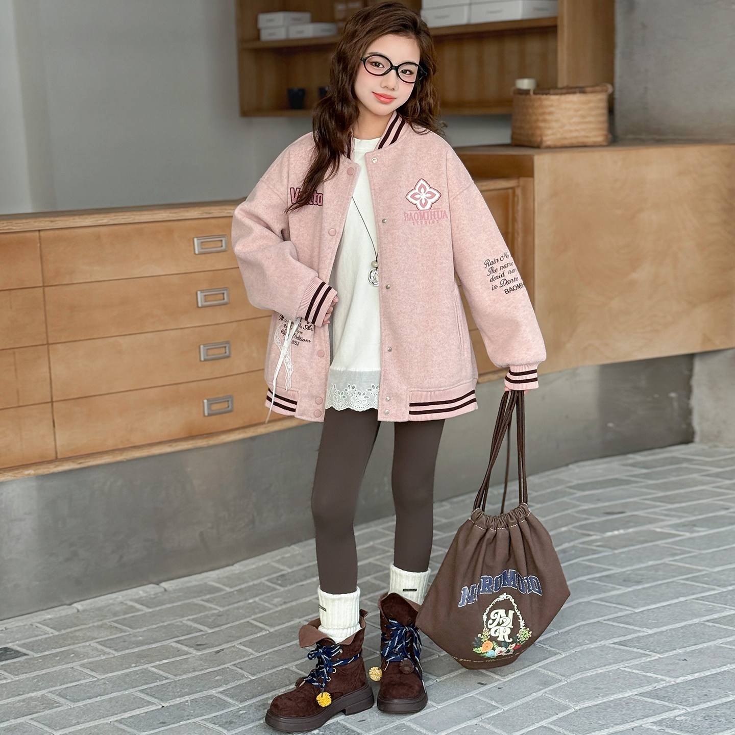 女童夹棉外套2025新款儿童洋气深秋上衣中大童韩版薄棉棒球服潮
