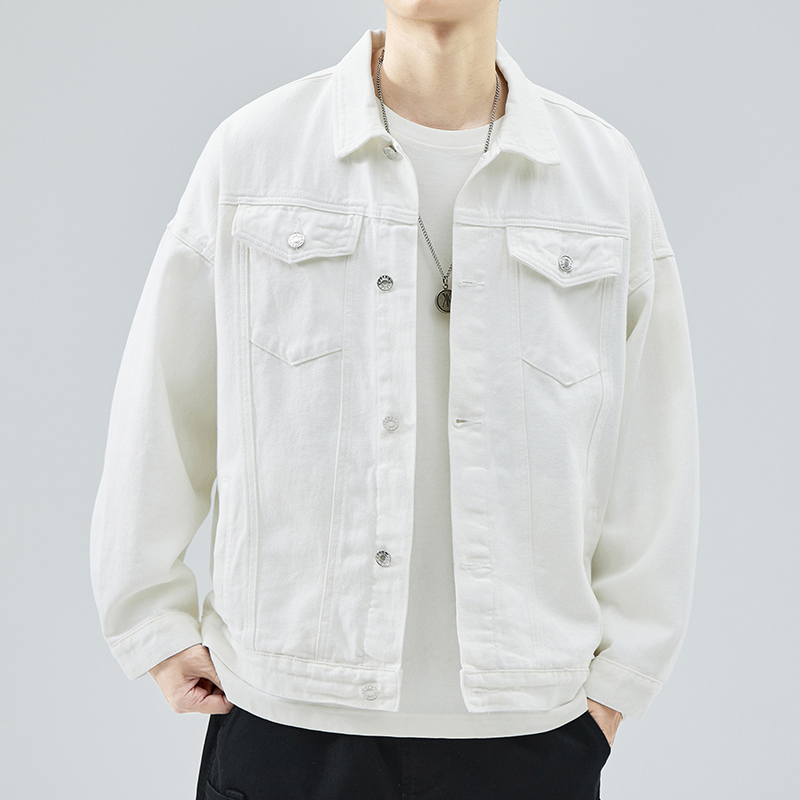2024秋冬新款牛仔外套男美式复古水洗做旧工装夹克男高街宽松休闲
