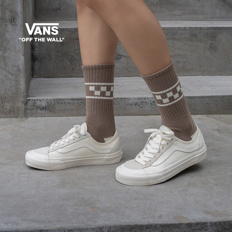 Vans范斯官方 Style 136 VR3 SF侧边条纹男鞋女鞋白色板鞋低帮