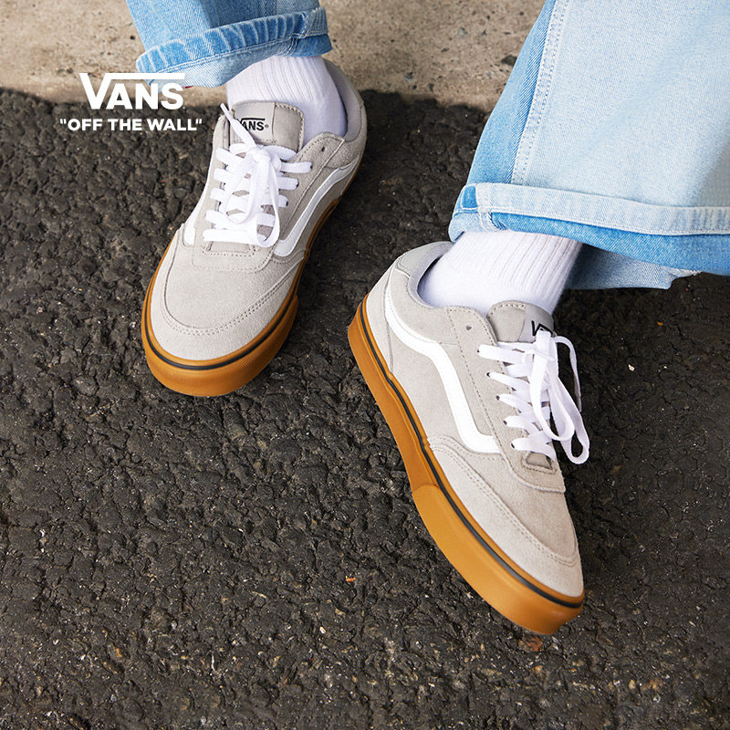 Vans范斯官方 Brooklyn LS灰色生胶底简约复古男鞋板鞋