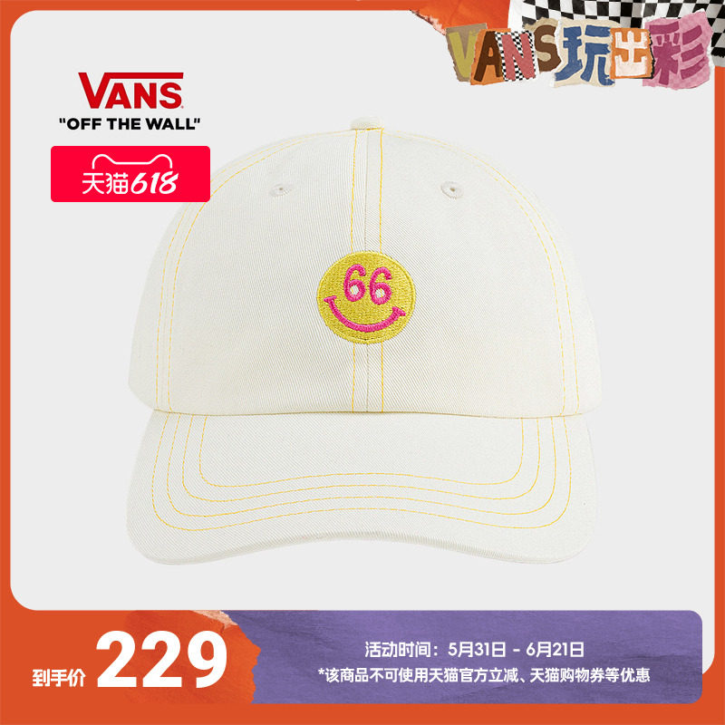 Vans范斯官方 男女情侣缝制帽趣味LOGO鸭舌帽遮阳帽