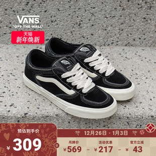 Rowley 板鞋 Classics经典 女鞋 低帮 黑色复古回潮男鞋 Vans范斯官方
