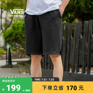 【夏令营】Vans范斯官方 男子针织短裤个性曜石黑休闲运动风