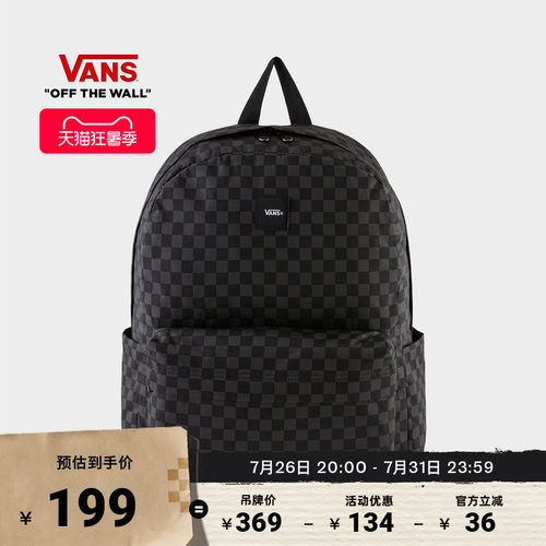 Vans范斯官方黑灰棋盘格双肩包
