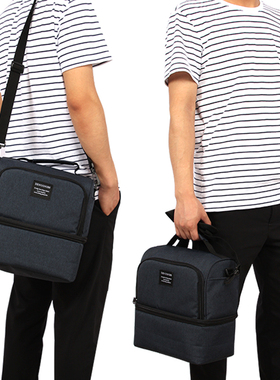 2022新款韩式双层保温包男女上班饭盒袋牛津布防漏学生便当午餐包