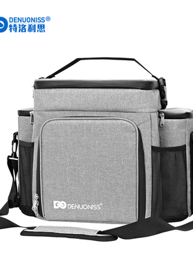 夏季时尚新款不防漏水冷藏黑色保温包大容量多功能户外野餐手提包