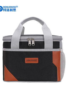 日式新款贴心简约手提饭盒袋防水保冷保温包户外野餐包带饭便当包