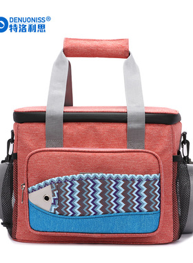 露营大容量饭盒袋防水手提袋卡通小号保温午餐包大号户外营野餐包