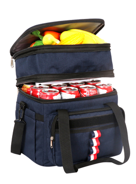 2022新款时尚双层保温包大容量户外野餐包扩展手提饭盒袋20L冰包