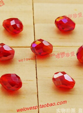 红色滴水珠子婚纱鞋子DIY项链手机链头花饰品水晶帘串珠配件材料