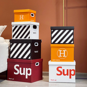 收纳箱二等品厂方直销纸质储物整理箱搬家装 书衣物潮流ins风纸盒