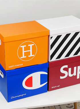 网红收纳盒纸箱ins风装书衣物收纳箱纸质零食玩具后备箱储物箱sup