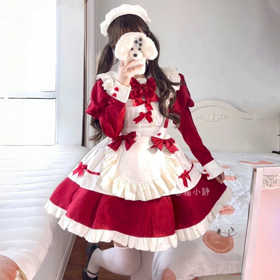 圣诞新年lolita女仆裙大码洛丽塔
