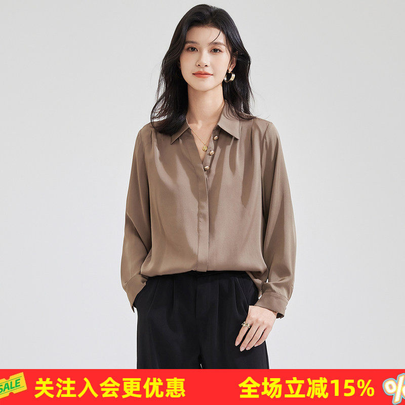 金菊【桑蚕丝衬衫】26年新款纯色翻领经典百搭女商务通勤