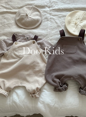 ins韩版秋季婴儿背带爬服洋气男女宝宝休闲包屁哈衣春外出连体衣