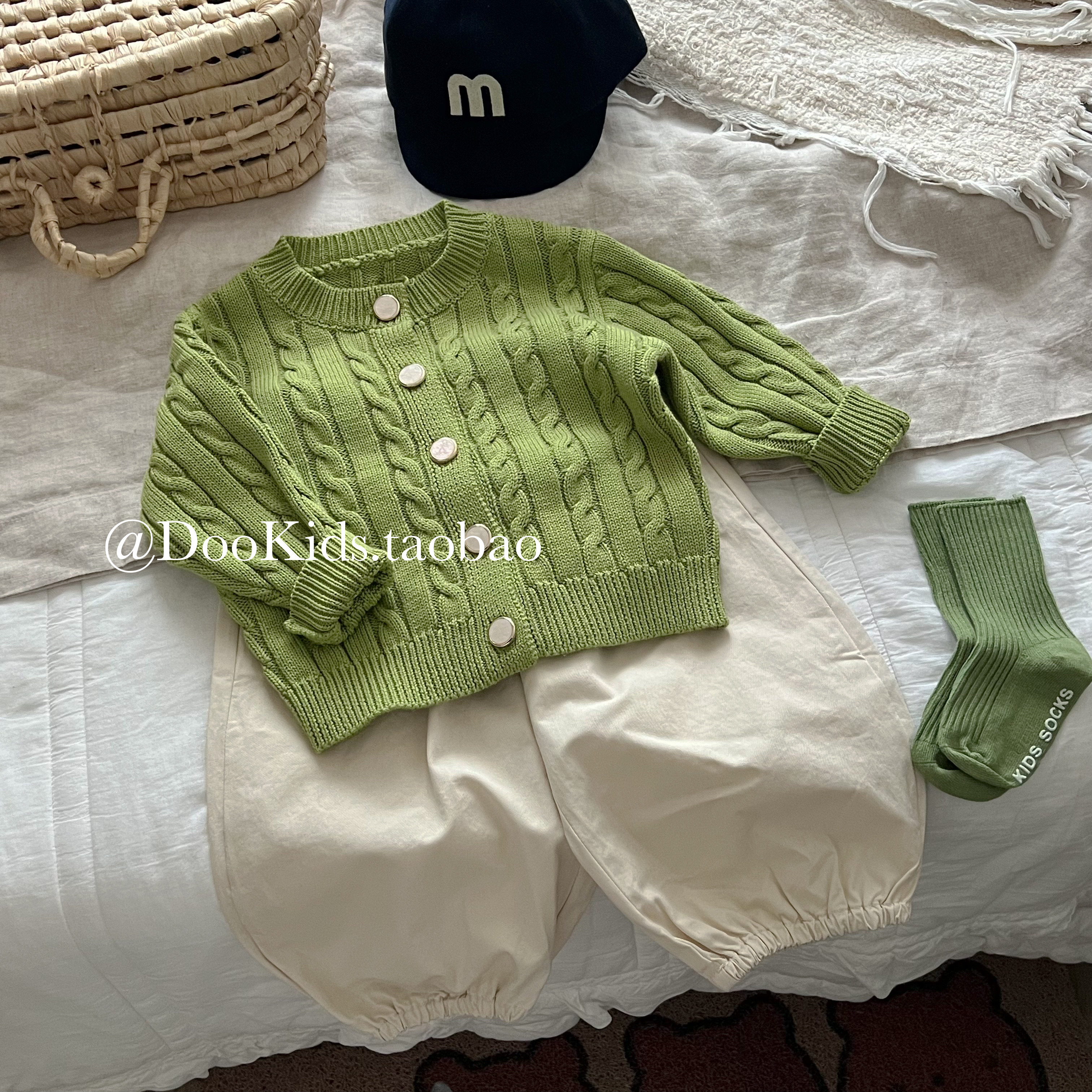 ins婴幼儿麻花毛衣纯棉开衫春秋季男女宝宝百搭针织外出毛衣外套