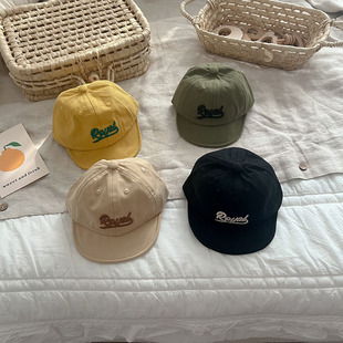 婴儿帽子春夏款 防晒棒球帽 洋气字母刺绣软檐鸭舌男女宝宝春秋薄款