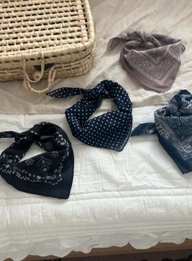 ins韩版宝宝棉麻小方巾婴儿童百搭洋气口水巾丝巾凹造型三角围巾