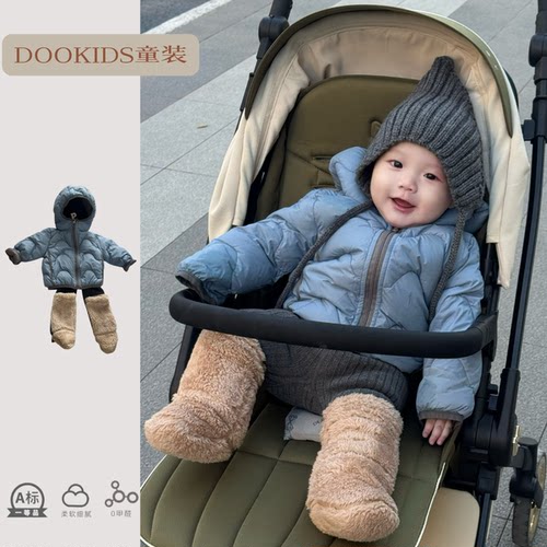 ins婴儿冬季羽绒服轻薄90白鸭绒连帽男宝宝保暖儿童外出防风外套