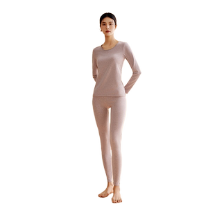 三针保暖内衣女棉柔磨毛圆领秋冬打底秋衣秋裤棉毛衫套装美体修身