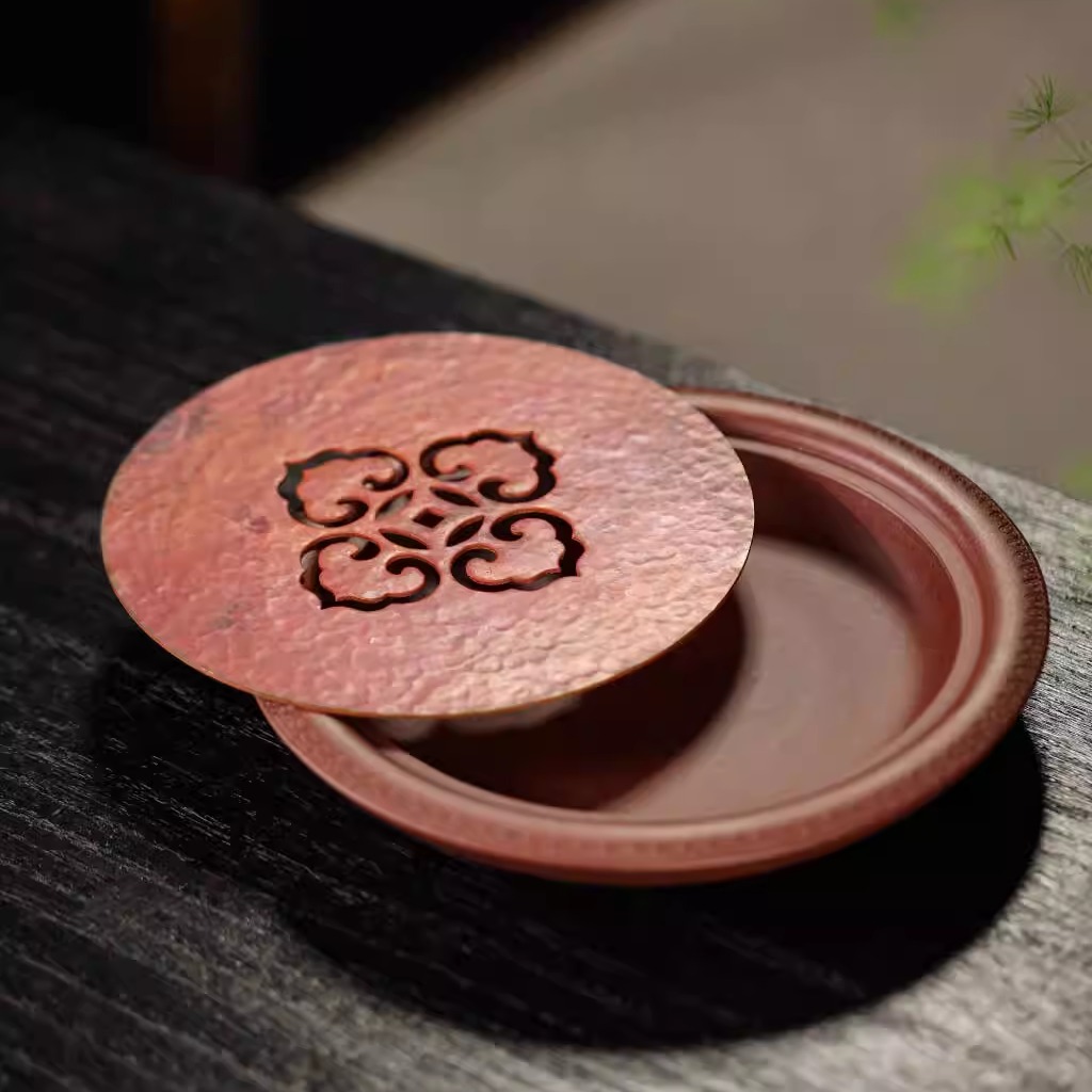 紫砂壶承【自在如意铜片干泡台储水式】精品茶桌家功夫茶具装饰品