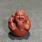 宜兴紫砂 福运财神 如意财神茶宠摆件精品可养茶桌茶台办公室