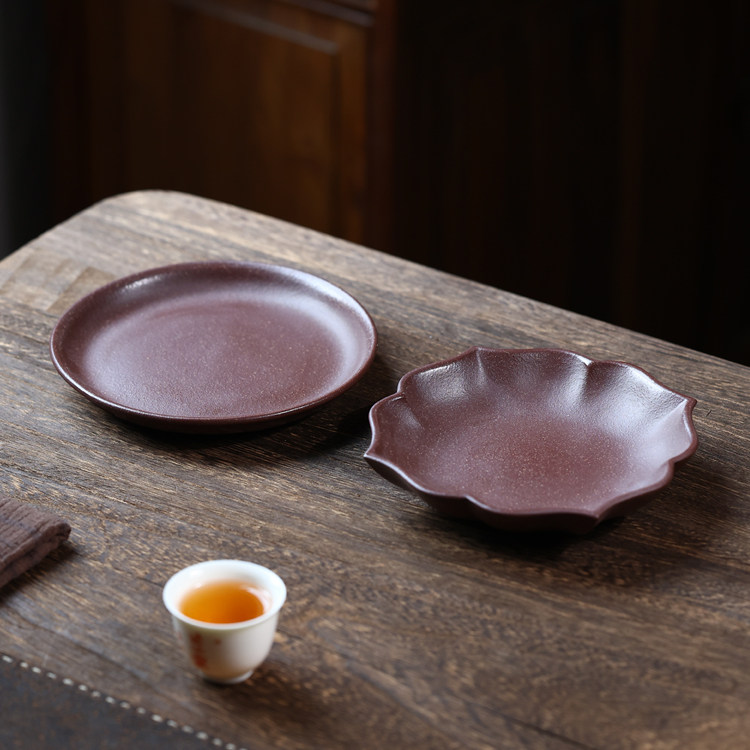 宜兴紫砂菱花壶承茶托莲花干泡台果盘精品创意设计款趣味茶玩家用