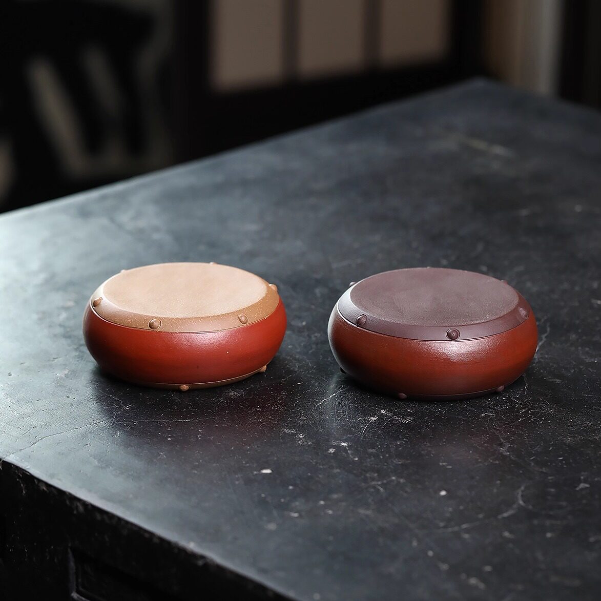 宜兴紫砂壶承【石鼓壶承干泡茶托盖置】精品家用功夫茶具装饰品