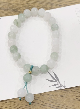 ins小众轻奢天山翠玉石绿色手链女高级感手镯古风手串送闺蜜礼物
