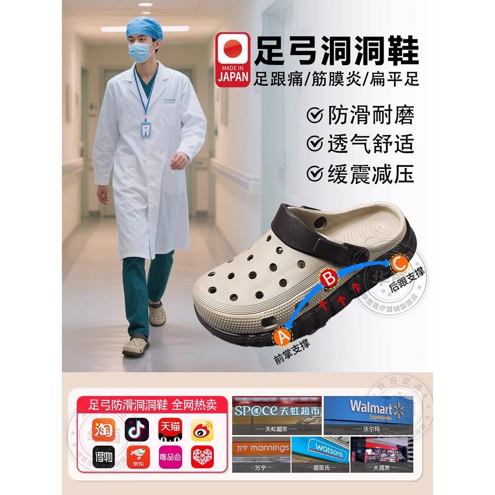 日本手术室拖鞋,木屐,足弓支撑,平足筋膜颜Eva防滑,防异味,