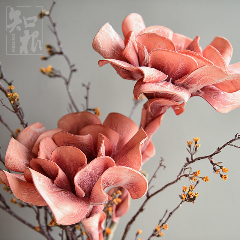 手感仿真eva蜀葵pu花软装假花现代装饰花瓶插花客厅艺术花落地