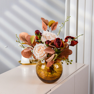 小清新桌面仿真花摆件高品质客厅茶几装饰品花北欧餐桌花假花摆设