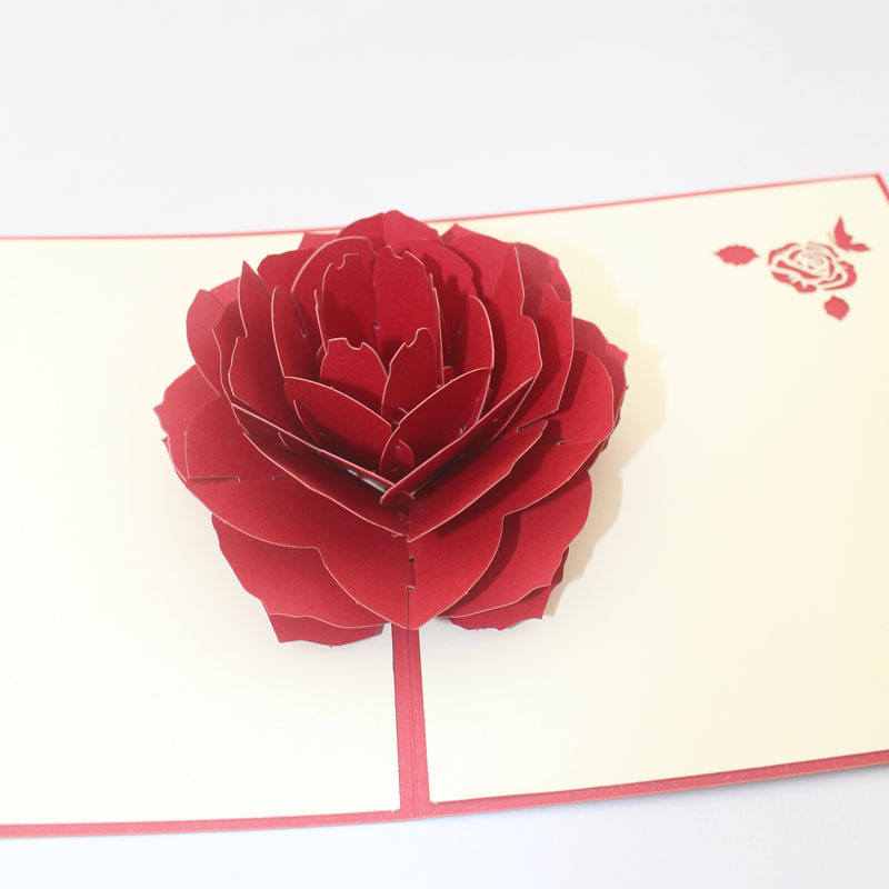 手工创意拼装3D立体贺卡玫瑰花
